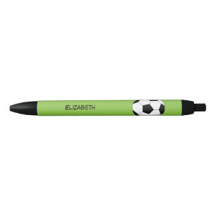 Cartoon Soccer Ball Add Your Name Black Ink Pen