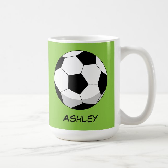 Cartoon Soccer Ball | Add Your Name  Coffee Mug (Right)
