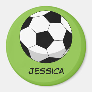 Cartoon Soccer Ball   Add Your Name Magnet