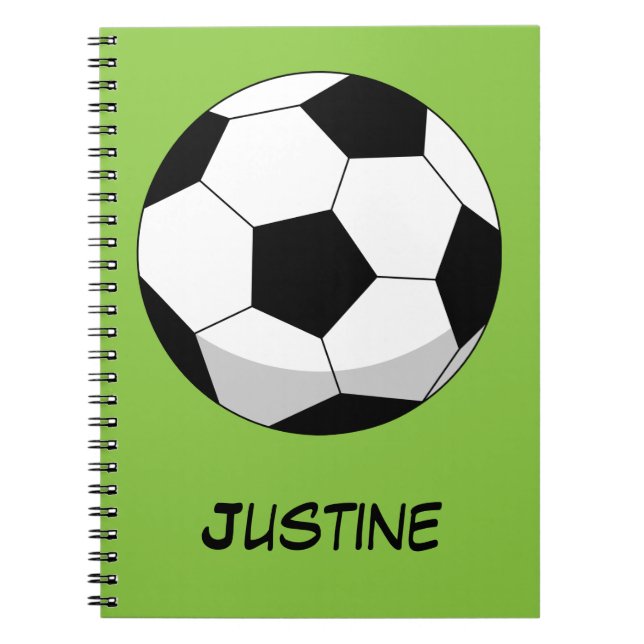 Cartoon Soccer Ball | Add Your Name     Notebook (Front)