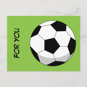 Cartoon Soccer Ball Add Your Name or Text Postcard