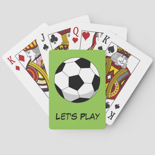 Cartoon Soccer Ball | Add Your Text Playing Cards (Back)