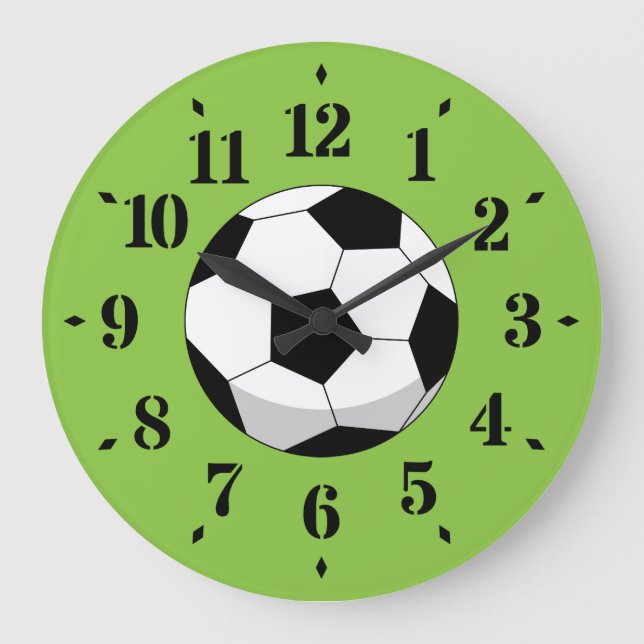Cartoon Soccer Ball Large Clock (Front)