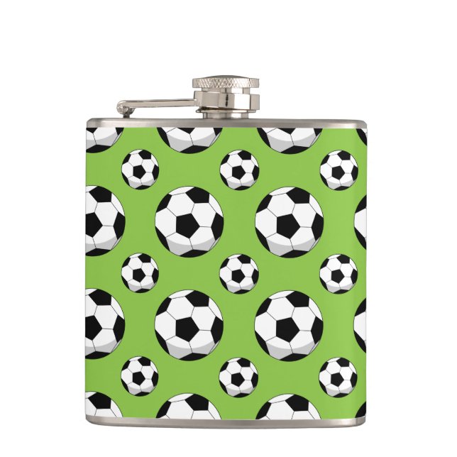 Cartoon Soccer Ball Pattern Hip Flask (Front)