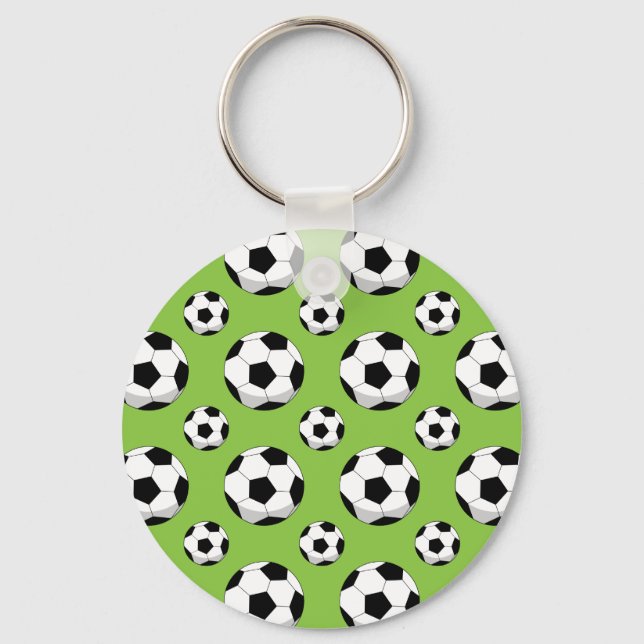 Cartoon Soccer Ball Pattern Key Ring (Front)