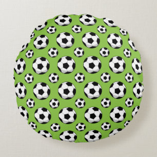 Cartoon Soccer Ball Pattern Round Cushion