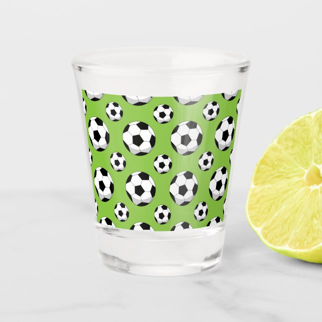 Cartoon Soccer Ball Pattern Shot Glass (Front)