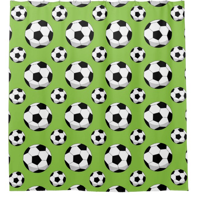 Cartoon Soccer Ball Pattern Shower Curtain (Front)