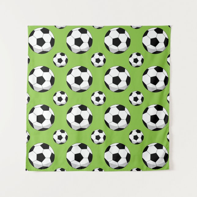 Cartoon Soccer Ball Pattern Tapestry (Front)