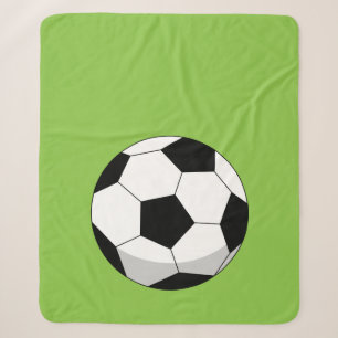 Cartoon Soccer Ball Sherpa Blanket