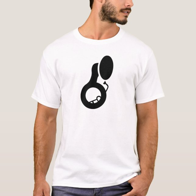 Cartoon Sousaphone Silhouette T-Shirt (Front)