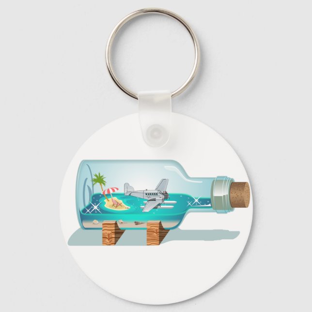 Cartoon Souvenir Bottle Key Ring (Front)