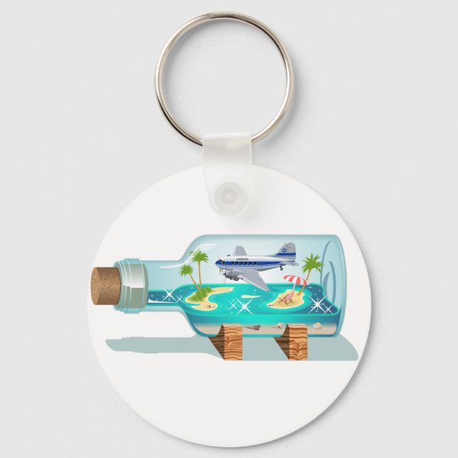 Cartoon Souvenir Bottle Key Ring (Front)