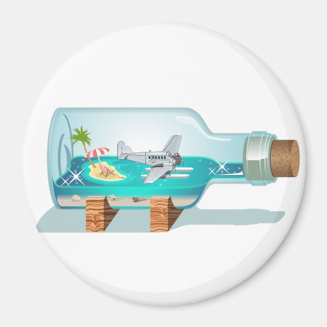 Cartoon Souvenir Bottle Magnet (Front)