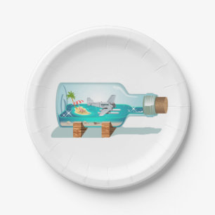 Cartoon Souvenir Bottle Paper Plate