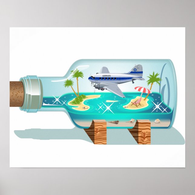 Cartoon Souvenir Bottle Poster (Front)