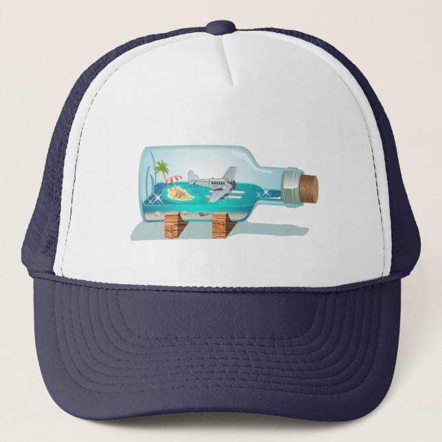 Cartoon Souvenir Bottle Trucker Hat (Front)