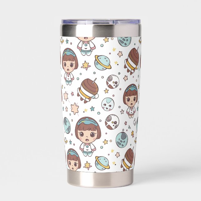 Cartoon Space Back to School Supplies Teachers Insulated Tumbler (Front)
