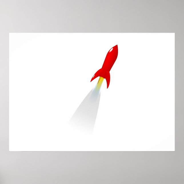 Cartoon Space Rocket Poster (Front)