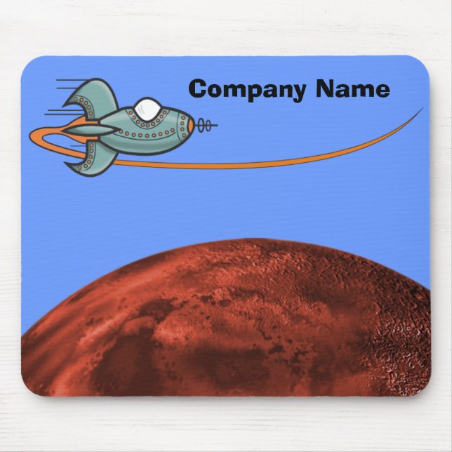 Cartoon Space Ship Alien Planet Mouse Mat (Front)