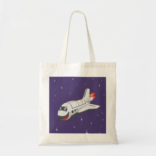 Cartoon Space Shuttle Tote Bag (Front)