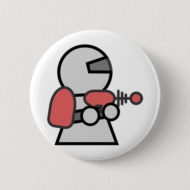 Cartoon SpaceMan 6 Cm Round Badge (Front)