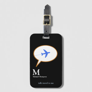 cartoon speech balloon travel personalised luggage tag