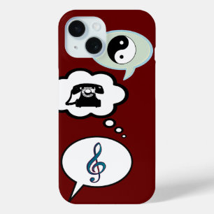 cartoon speech balloons iPhone 15 case