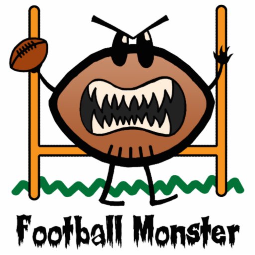 Cartoon Sports Clip Art Angry Mad Football Monster | Zazzle