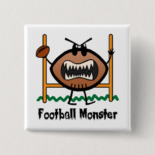 Cartoon Sports Clip Art Angry Mad Football Monster 15 Cm Square Badge