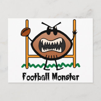 Cartoon Sports Clip Art Angry Mad Football Monster Postcard