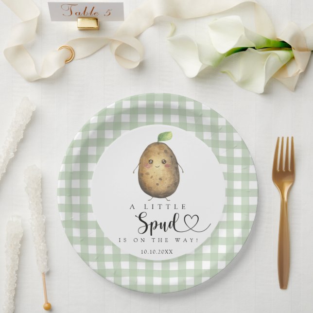 Cartoon Spud Baby Shower Paper Plate (Wedding)