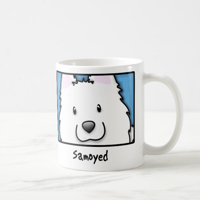 Cartoon Square Samoyed Coffee Mug (Right)