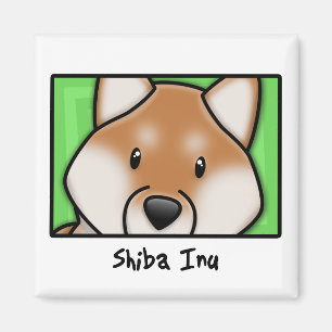 Cartoon Square Shiba Inu Magnet