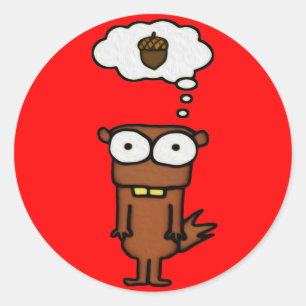 Cartoon Squirrel Classic Round Sticker