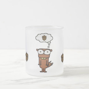Cartoon Squirrel Frosted Glass Coffee Mug