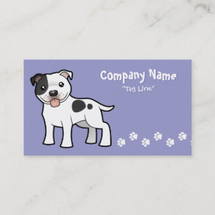 Cartoon Staffordshire Bull Terrier Business Card
