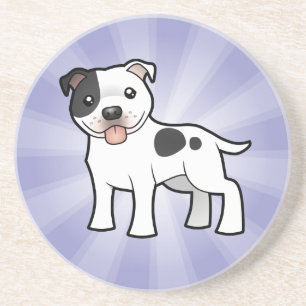 Cartoon Staffordshire Bull Terrier Coaster