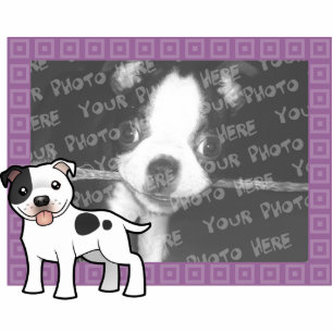 Cartoon Staffordshire Bull Terrier Photo Sculpture Magnet