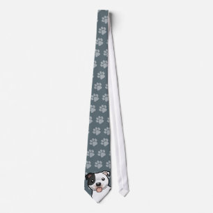 Cartoon Staffordshire Bull Terrier Tie