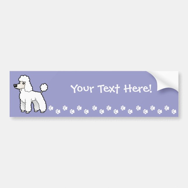Cartoon Standard/Miniature/Toy Poodle Bumper Sticker (Front)