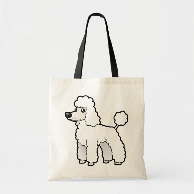 Cartoon Standard/Miniature/Toy Poodle (puppy cut) Tote Bag (Front)