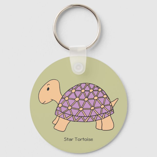 Cartoon Star Tortoise Keychain (#2 purple) (Front)