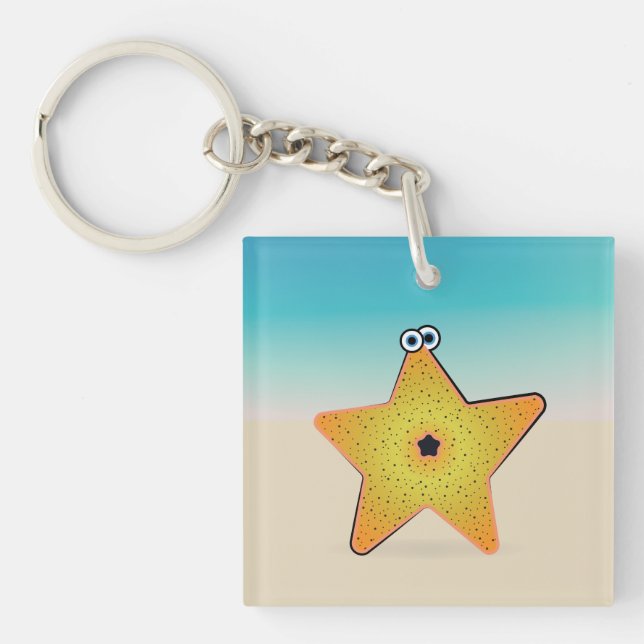 Cartoon Starfish Key Ring (Front)