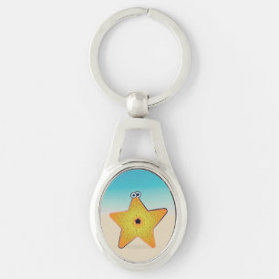 Cartoon Starfish Key Ring