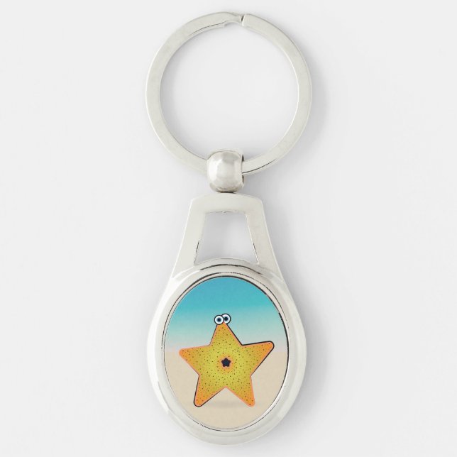 Cartoon Starfish Key Ring (Front)