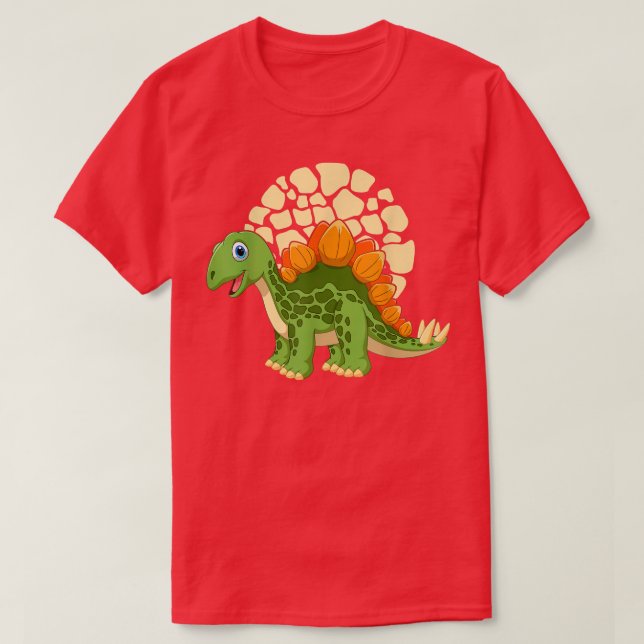 Cartoon Stegosaurus I Dinosaur I Dino I Kids Stego T-Shirt (Design Front)