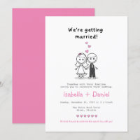 Cartoon Stick Figure couple wedding