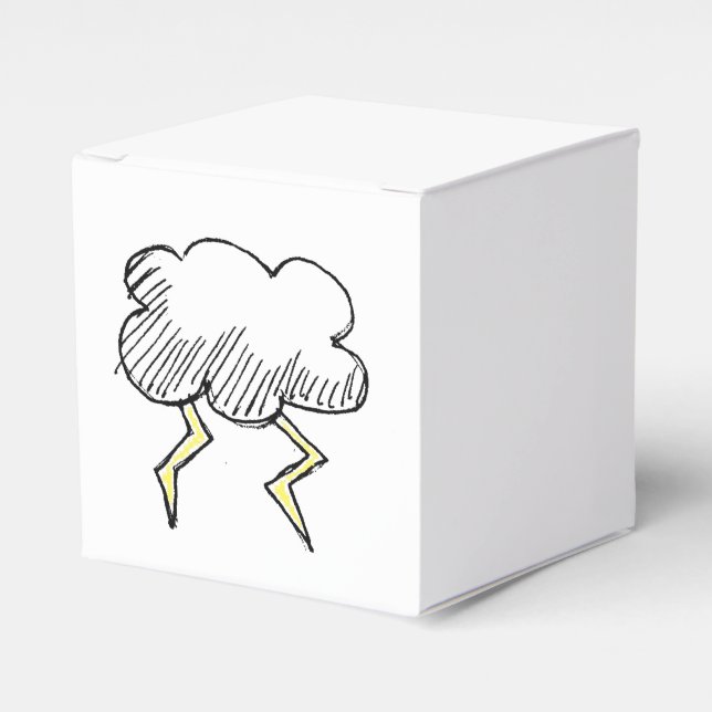 Cartoon Storm Cloud Rainy Day Design Favour Box (Front Side)