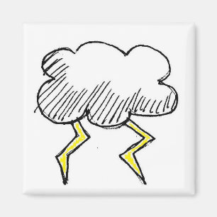 Cartoon Storm Cloud Rainy Day Design Magnet